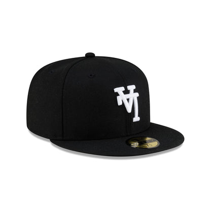 Los Angeles Dodgers Upside Down Logo Black 59FIFTY Fitted Hat