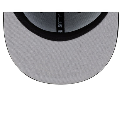 Los Angeles Dodgers Upside Down Logo Black 59FIFTY Fitted Hat