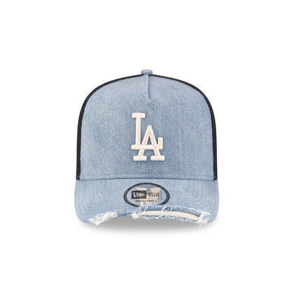 Los Angeles Dodgers Distressed Denim 9FORTY A-Frame Trucker Hat