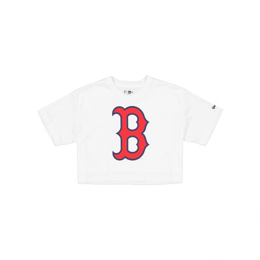 Boston Red Sox Summer Women's White Cropped Jersey T-Shirt