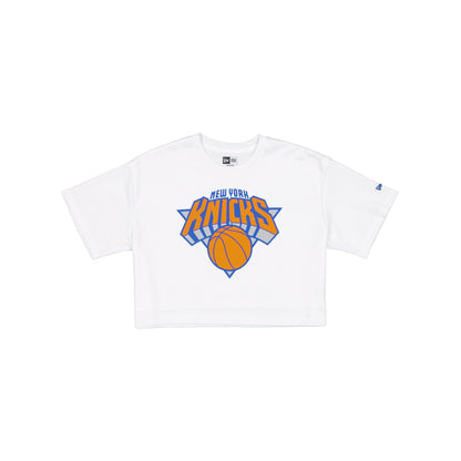 New York Knicks Summer Women's White Cropped Jersey T-Shirt