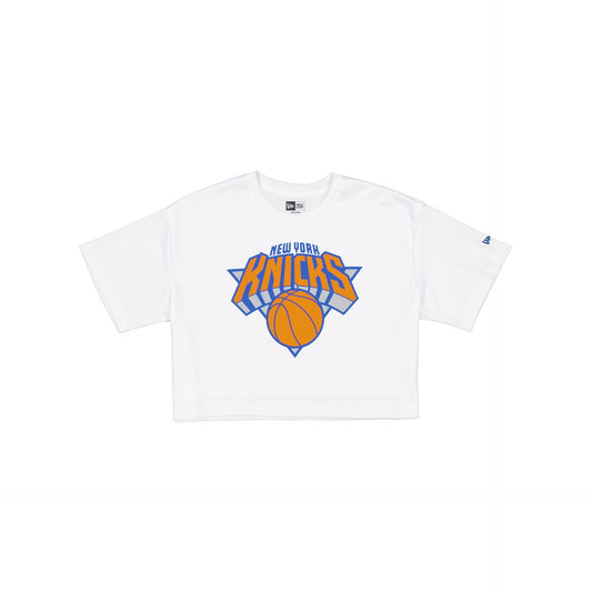 New York Knicks Summer Women's White Cropped Jersey T-Shirt