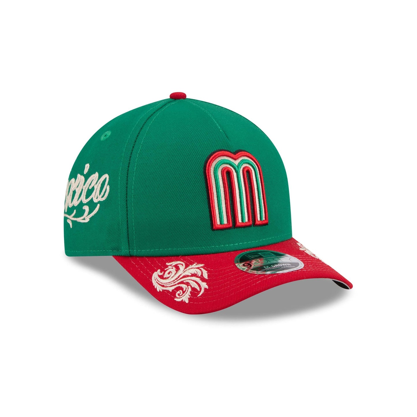 Mexico Baseball Script 9FORTY M-Crown A-Frame Snapback Hat