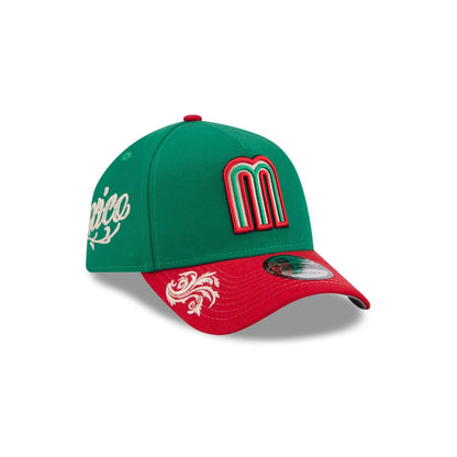 Mexico Baseball Script 9FORTY A-Frame Snapback Hat