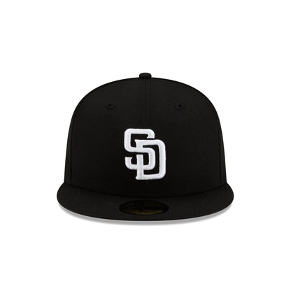 San Diego Padres Basic Black & White 59FIFTY Fitted Hat