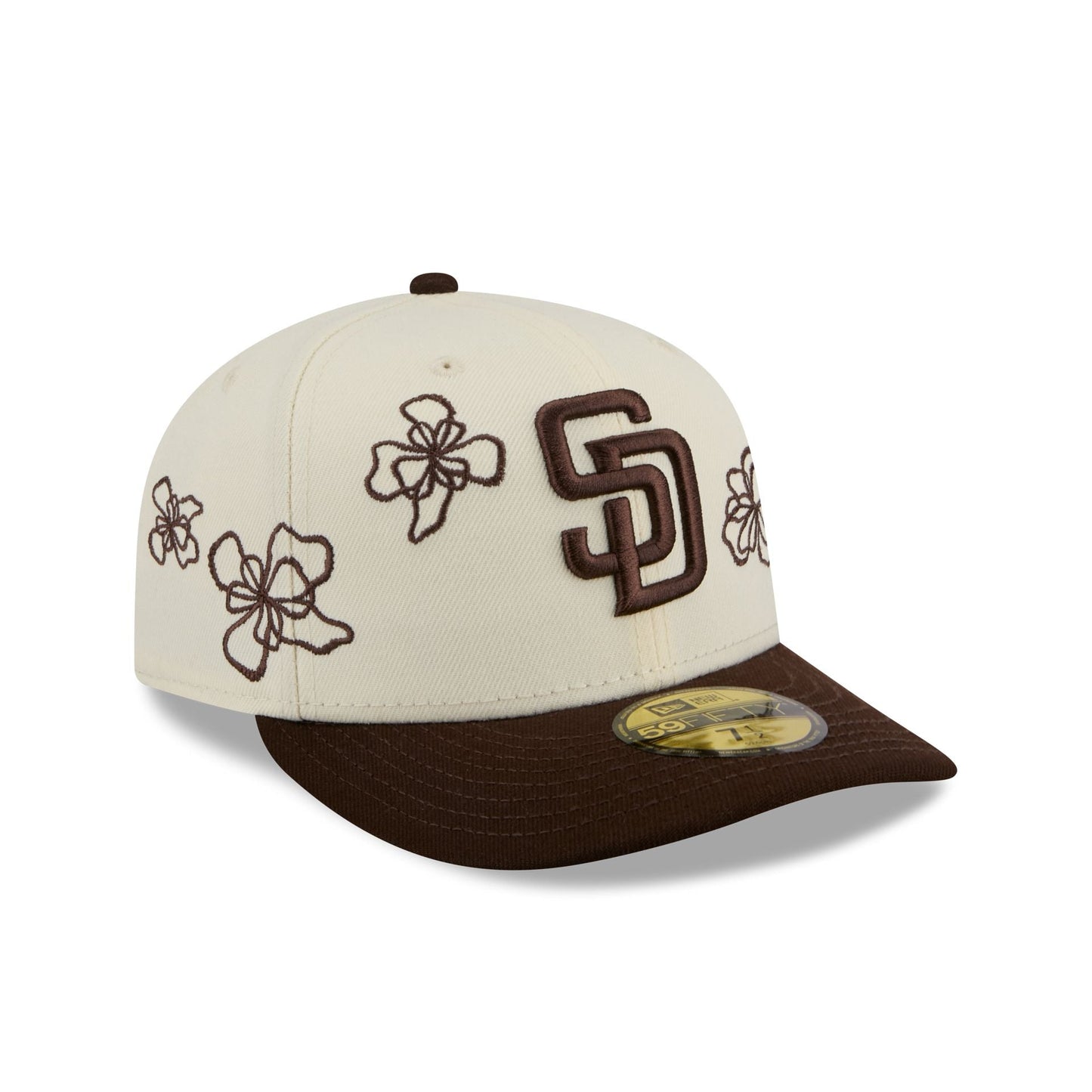 San Diego Padres Floral Outline 59FIFTY Fitted Hat