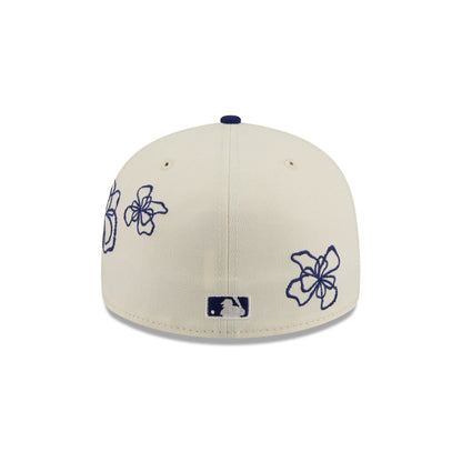 Los Angeles Dodgers Floral Outline 59FIFTY Fitted Hat
