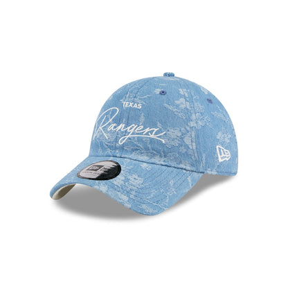 Texas Rangers Blue Leaves Casual Classic Adjustable Hat