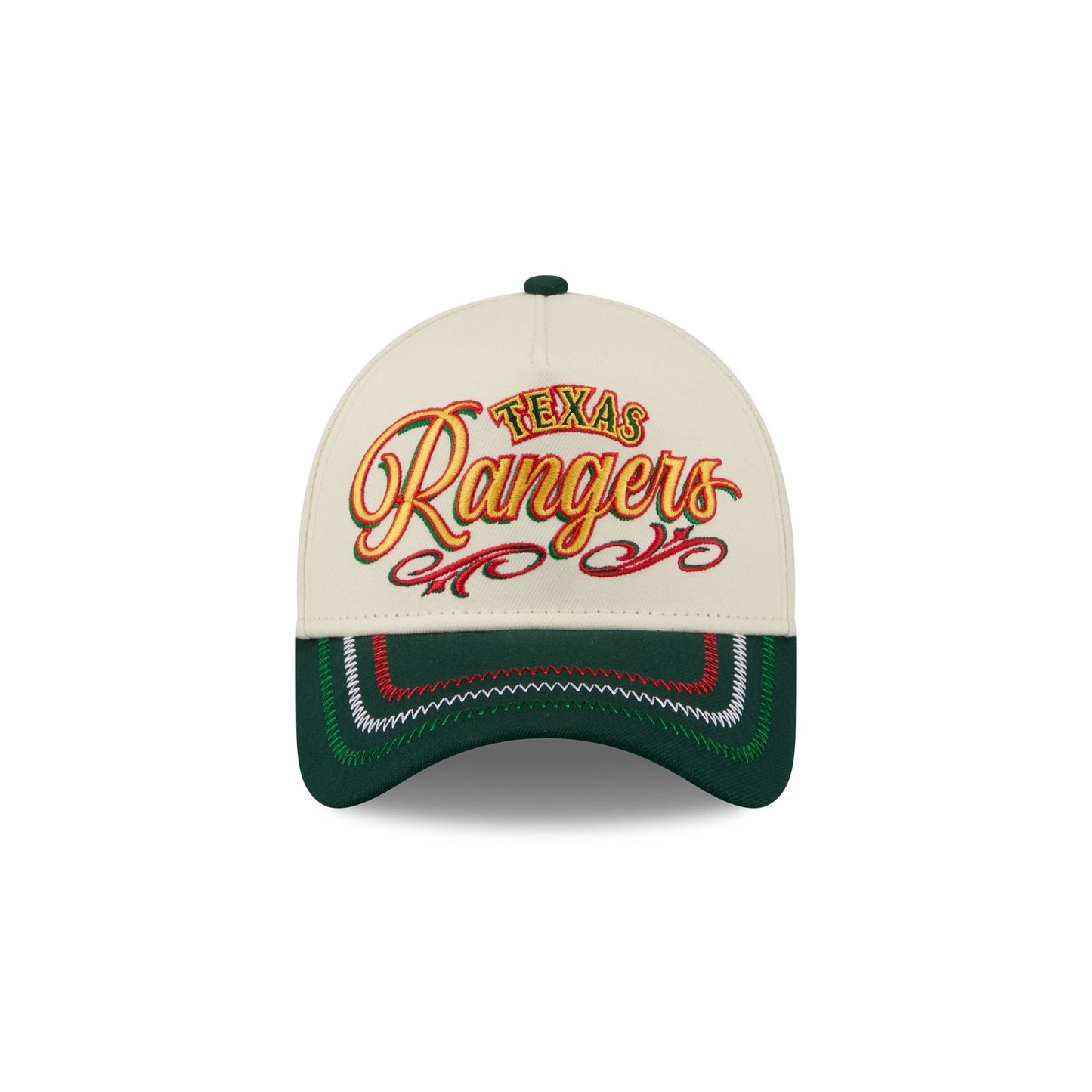 Texas Rangers Cinco de Mayo Chrome White 9FORTY A-Frame Snapback Hat