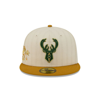 Milwaukee Bucks Chrome Herringbone 59FIFTY Fitted Hat