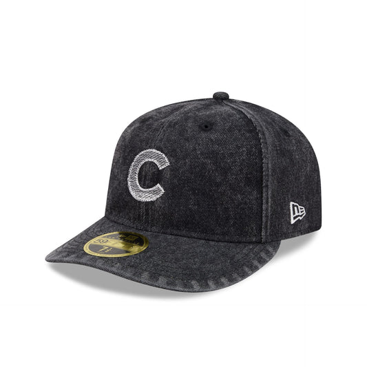 Chicago Cubs Black Denim Low Profile 59FIFTY Fitted Hat