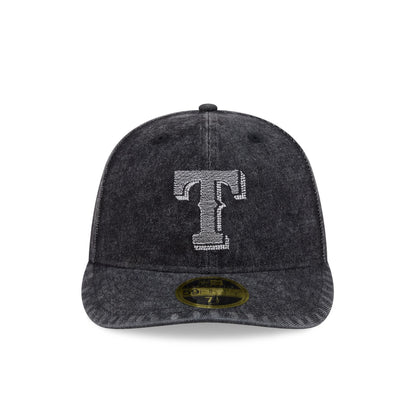 Texas Rangers Black Denim Low Profile 59FIFTY Fitted Hat