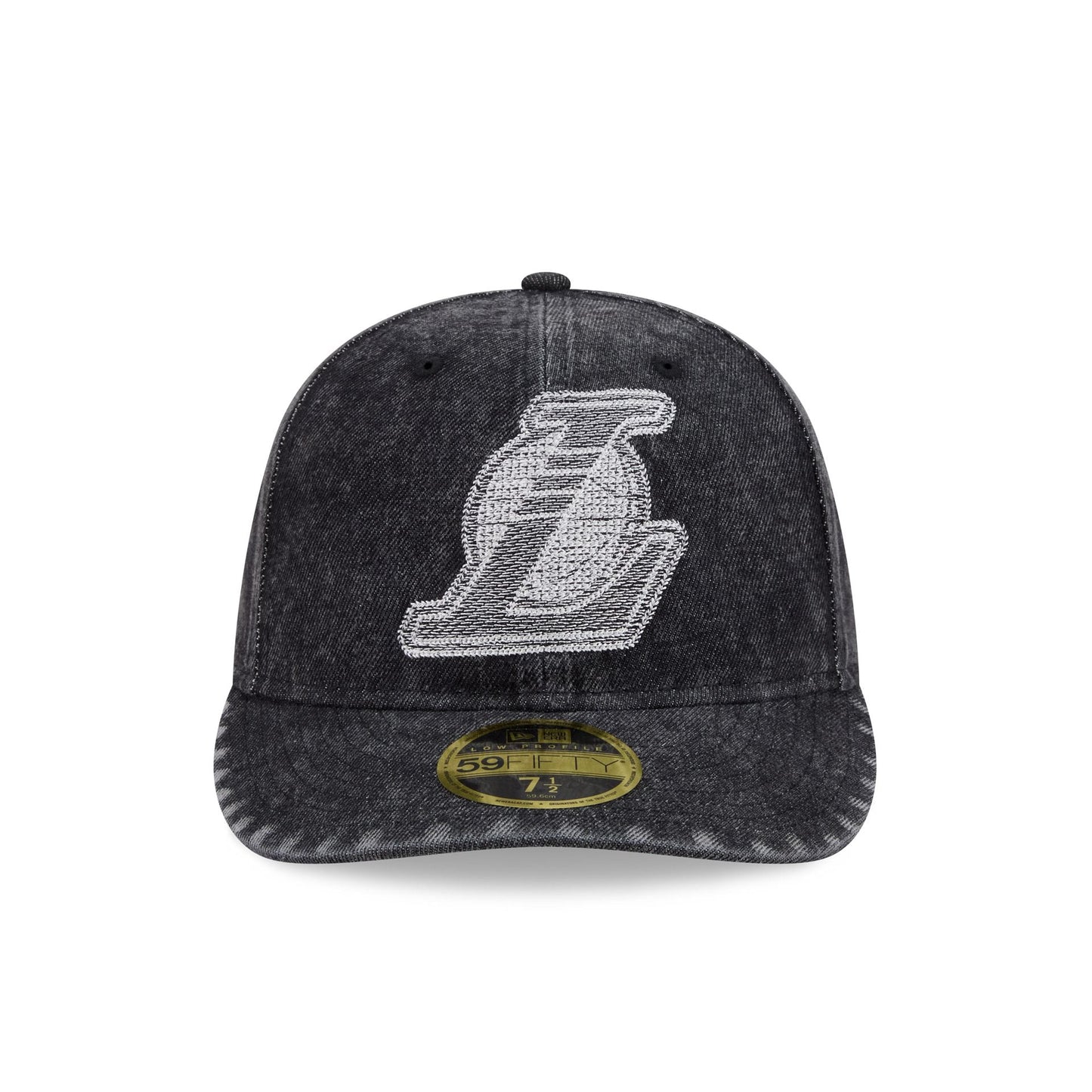 Los Angeles Lakers Black Denim Low Profile 59FIFTY Fitted Hat