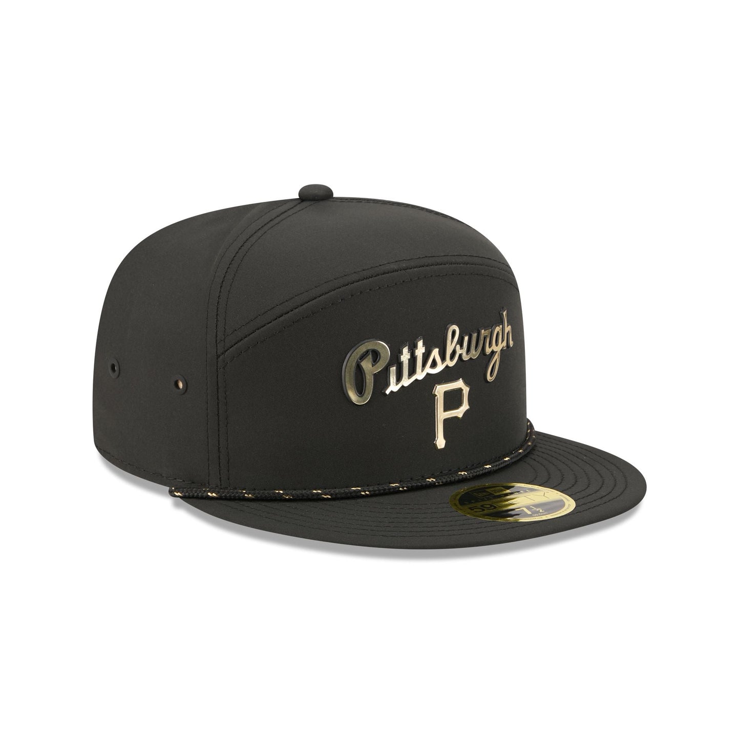 Pittsburgh Pirates Gold Logo Rope Split Panel 59FIFTY Fitted Hat