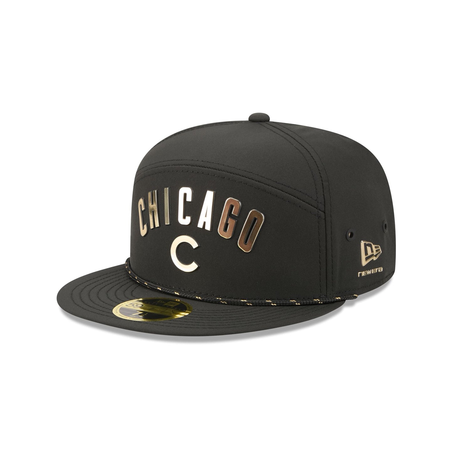 Chicago Cubs Gold Logo Rope Split Panel 59FIFTY Fitted Hat