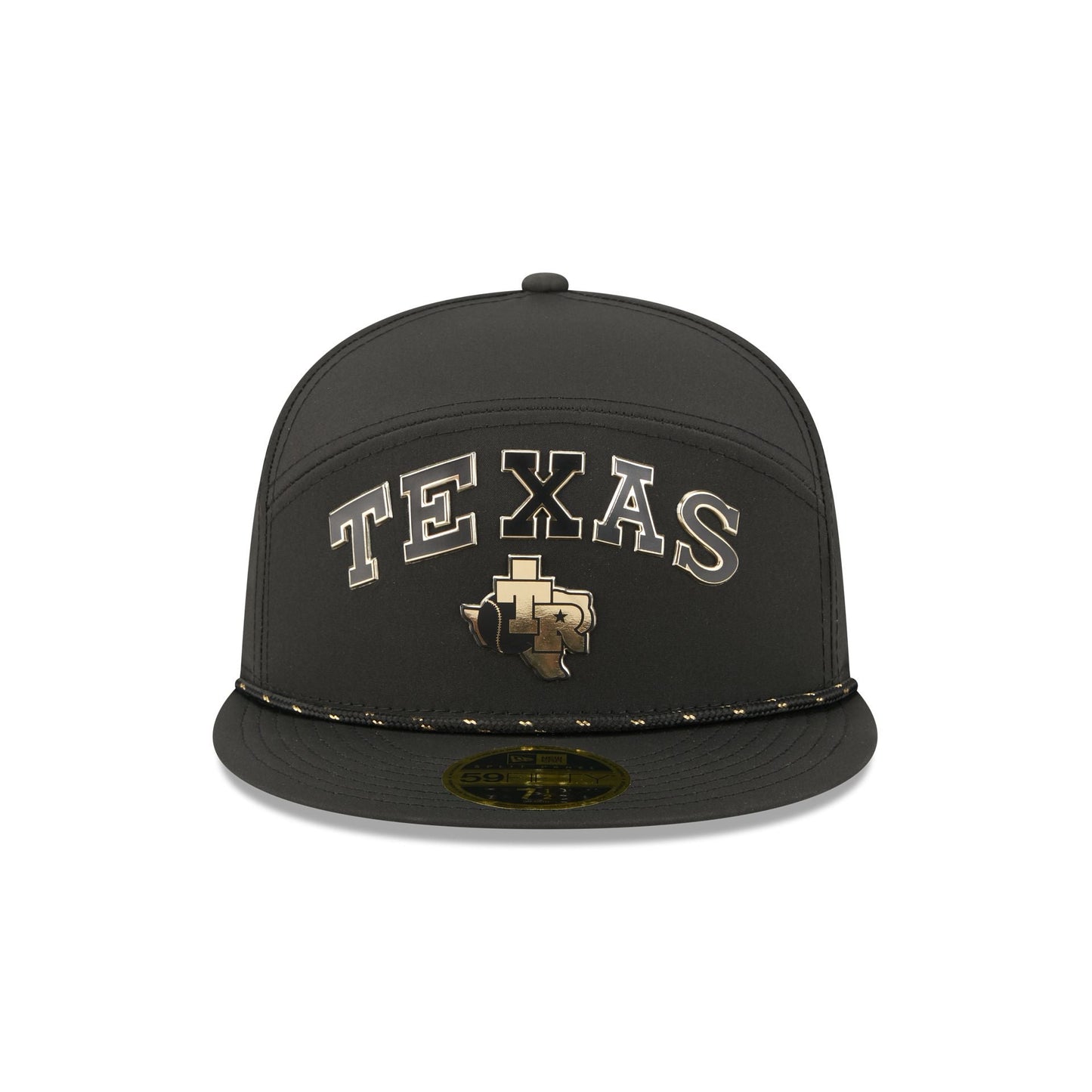 Texas Rangers Gold Logo Rope Split Panel 59FIFTY Fitted Hat