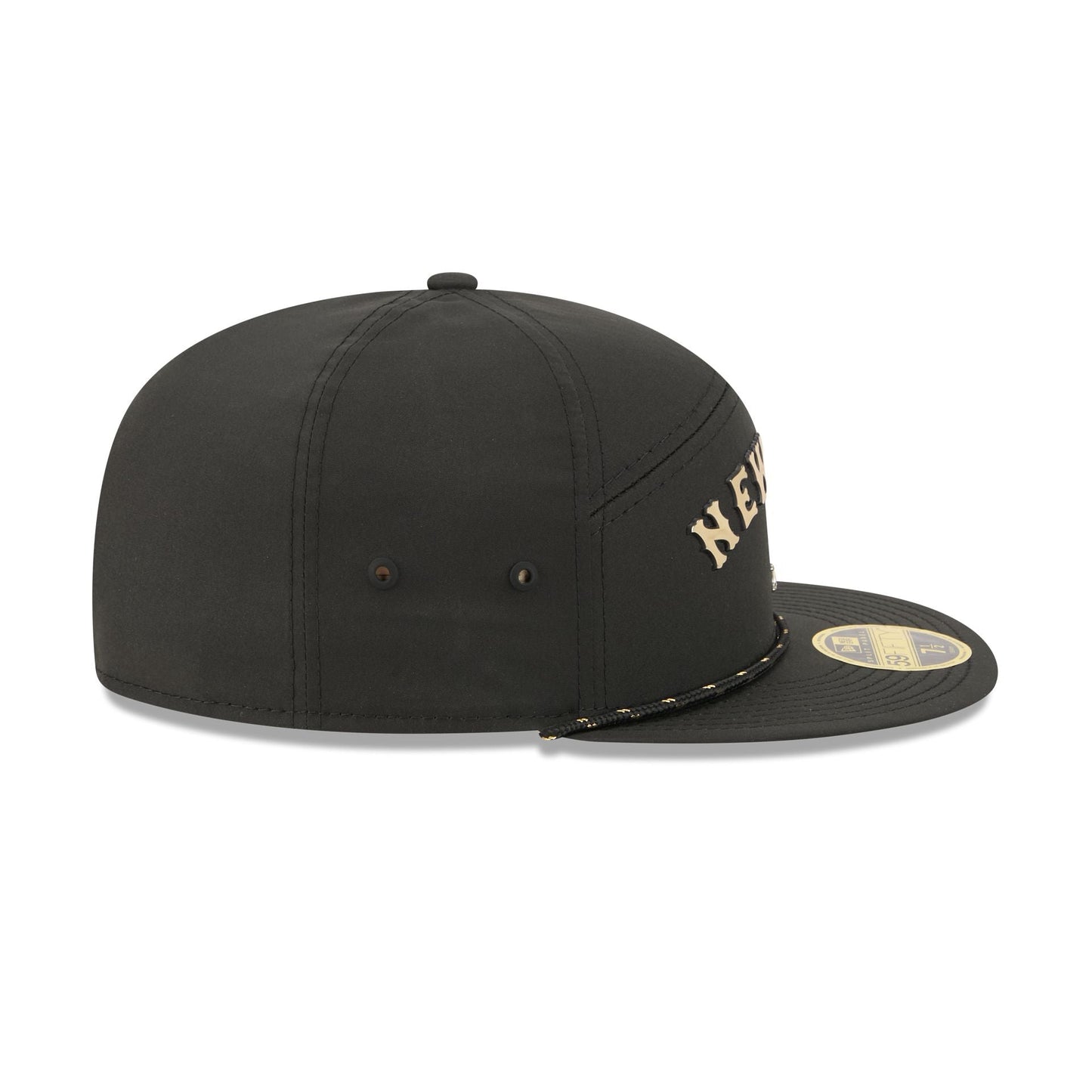 New York Mets Gold Logo Rope Split Panel 59FIFTY Fitted Hat