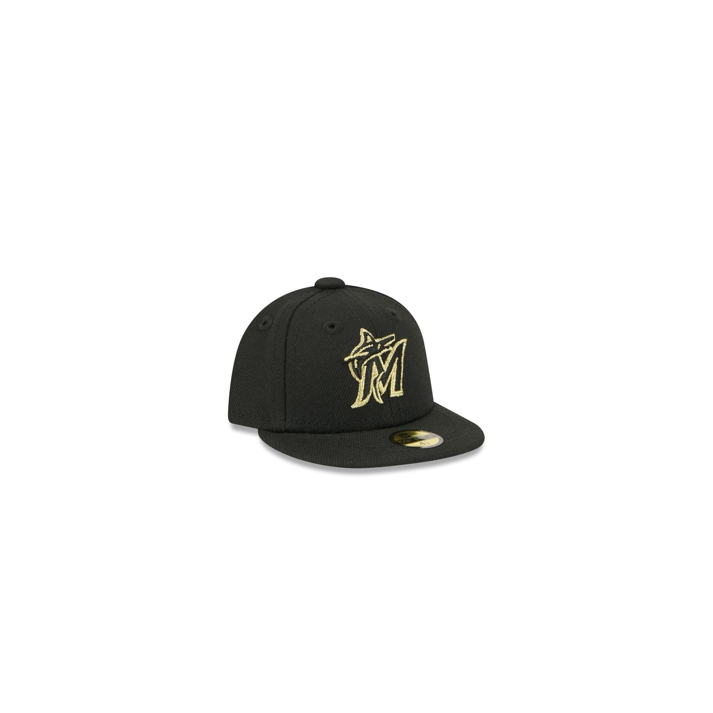 Miami Marlins Gold Logo Mini 59FIFTY Fitted Hat