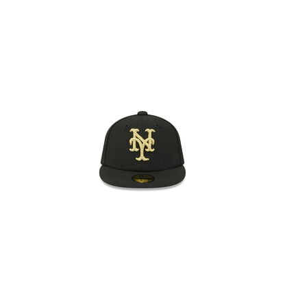 New York Mets Gold Logo Mini 59FIFTY Fitted Hat