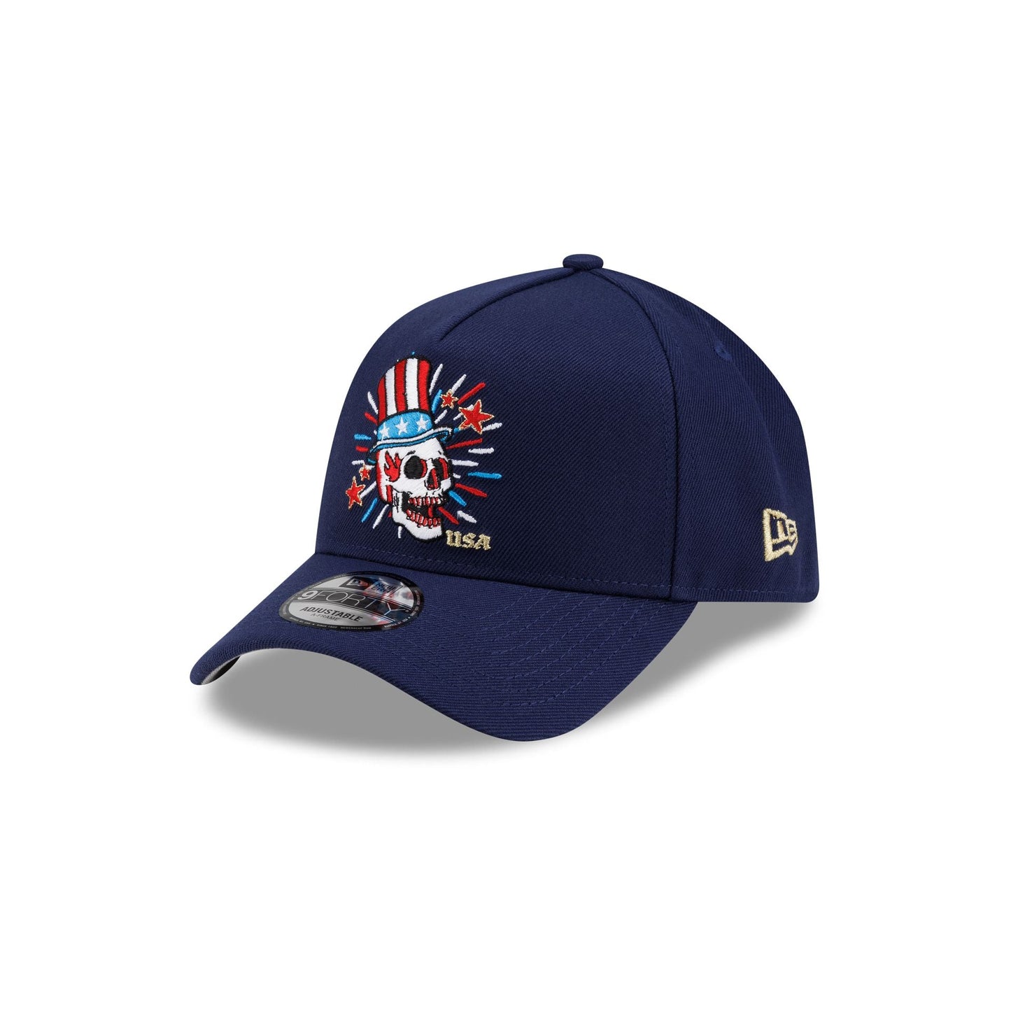 New Era Cap USA Skull Navy 9FORTY A-Frame Snapback Hat