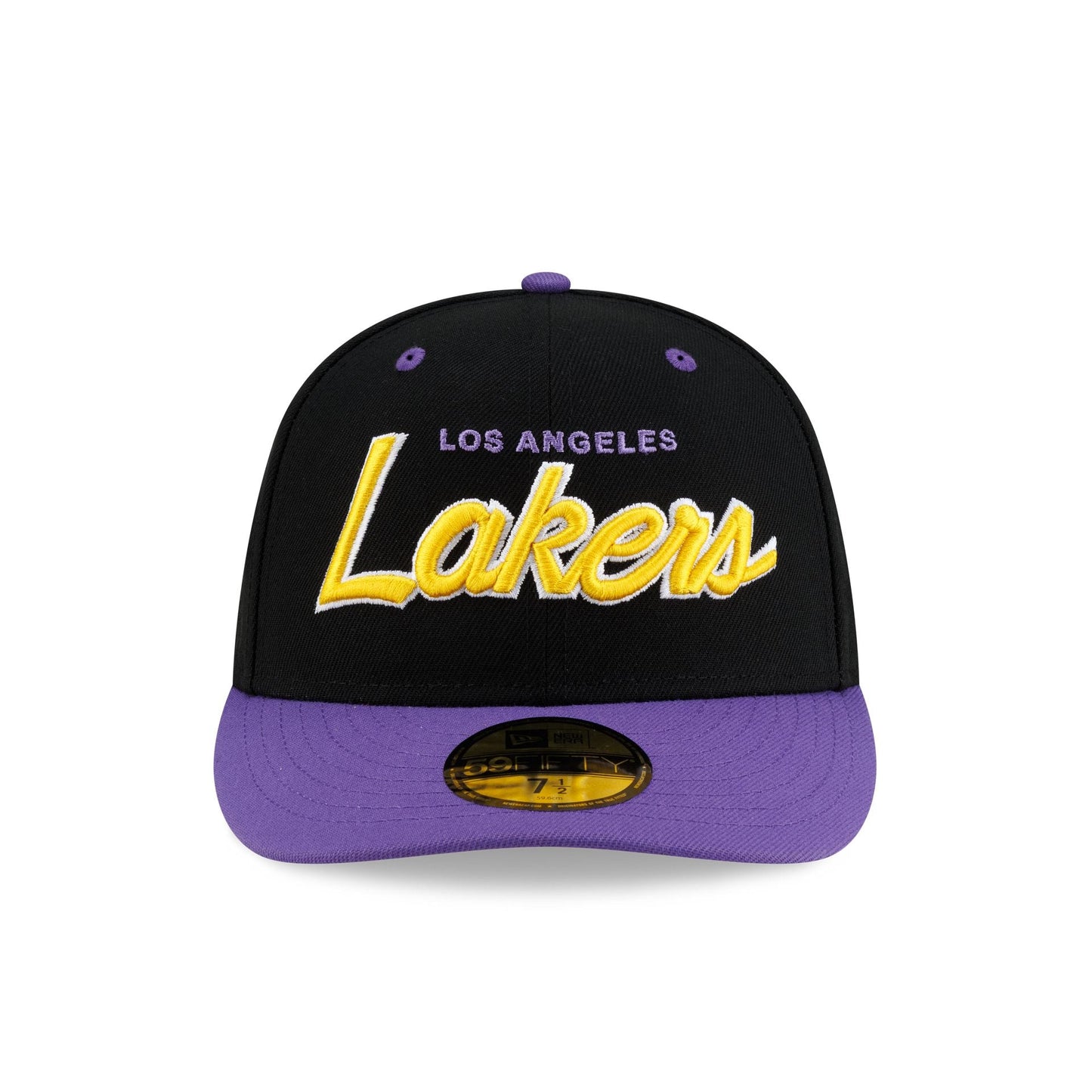 Los Angeles Lakers Hardwood Classics 90s Script 59FIFTY Fitted Hat