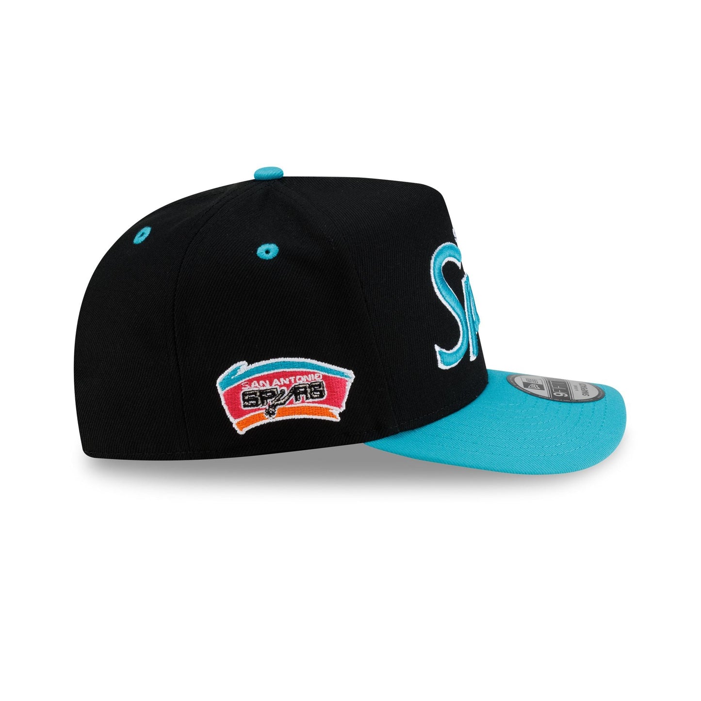 San Antonio Spurs Hardwood Classics 90s Script 9FIFTY A-Frame Snapback Hat
