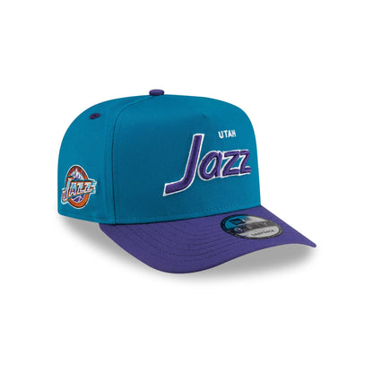 Utah Jazz Hardwood Classics 90s Script 9FIFTY A-Frame Snapback Hat