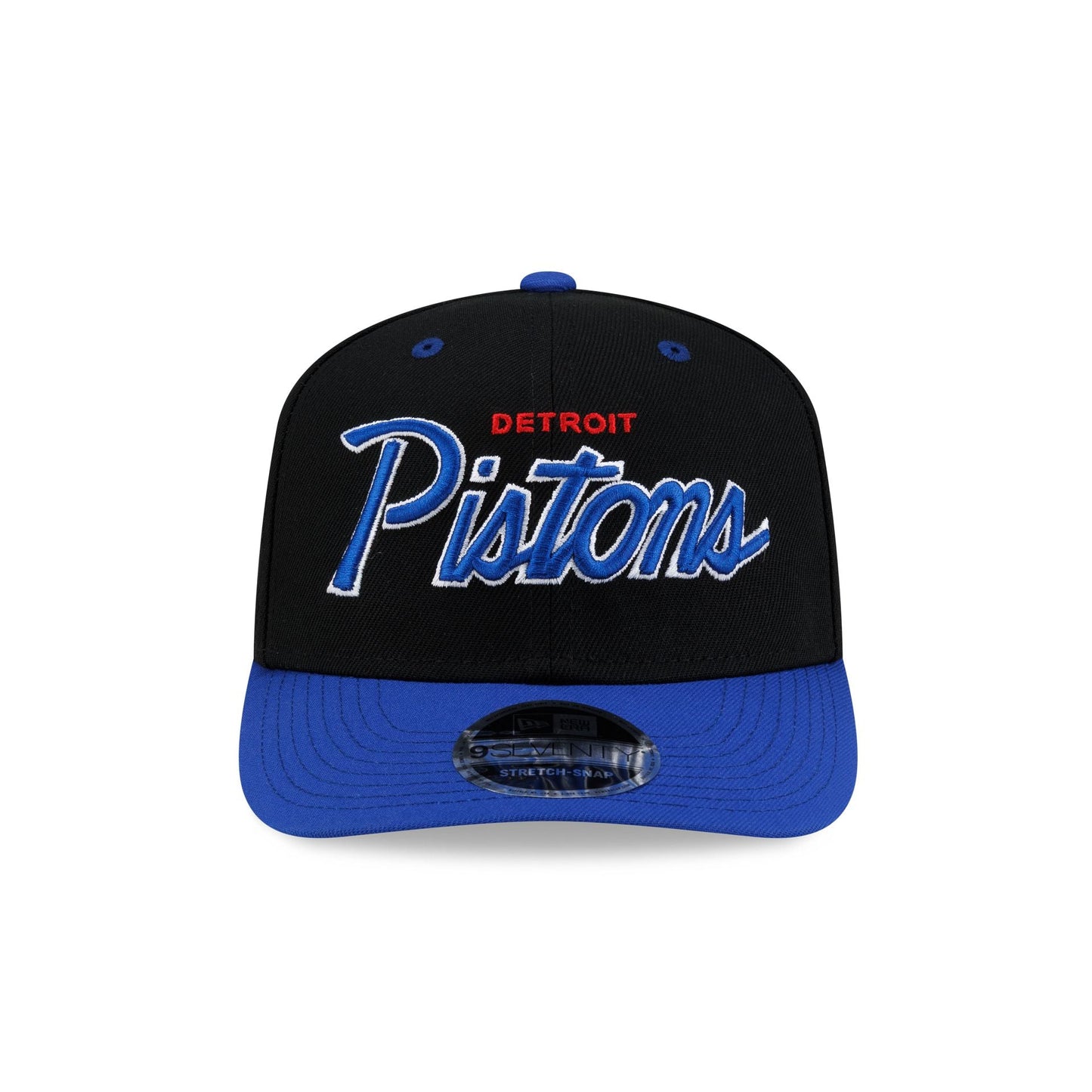 Detroit Pistons Hardwood Classics 90s Script 9SEVENTY Stretch-Snap Hat