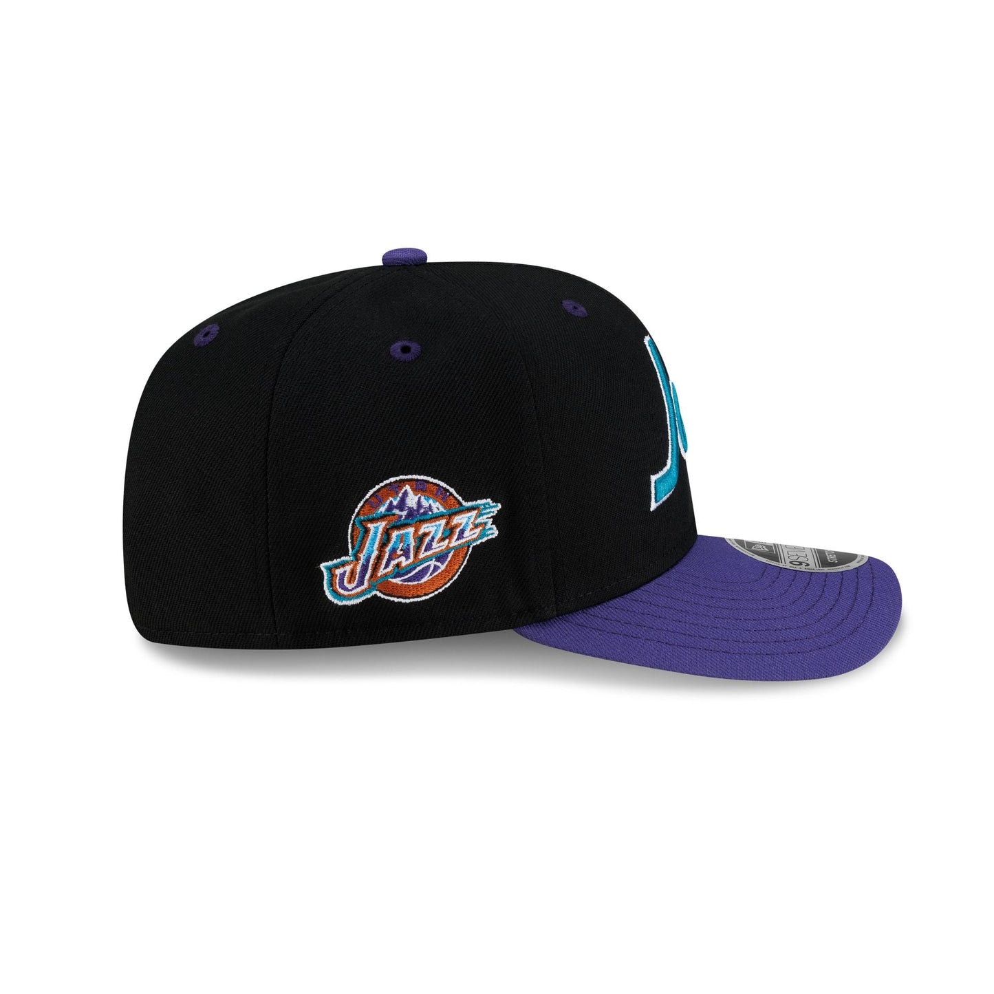 Utah Jazz Hardwood Classics 90s Script 9SEVENTY Stretch-Snap Hat